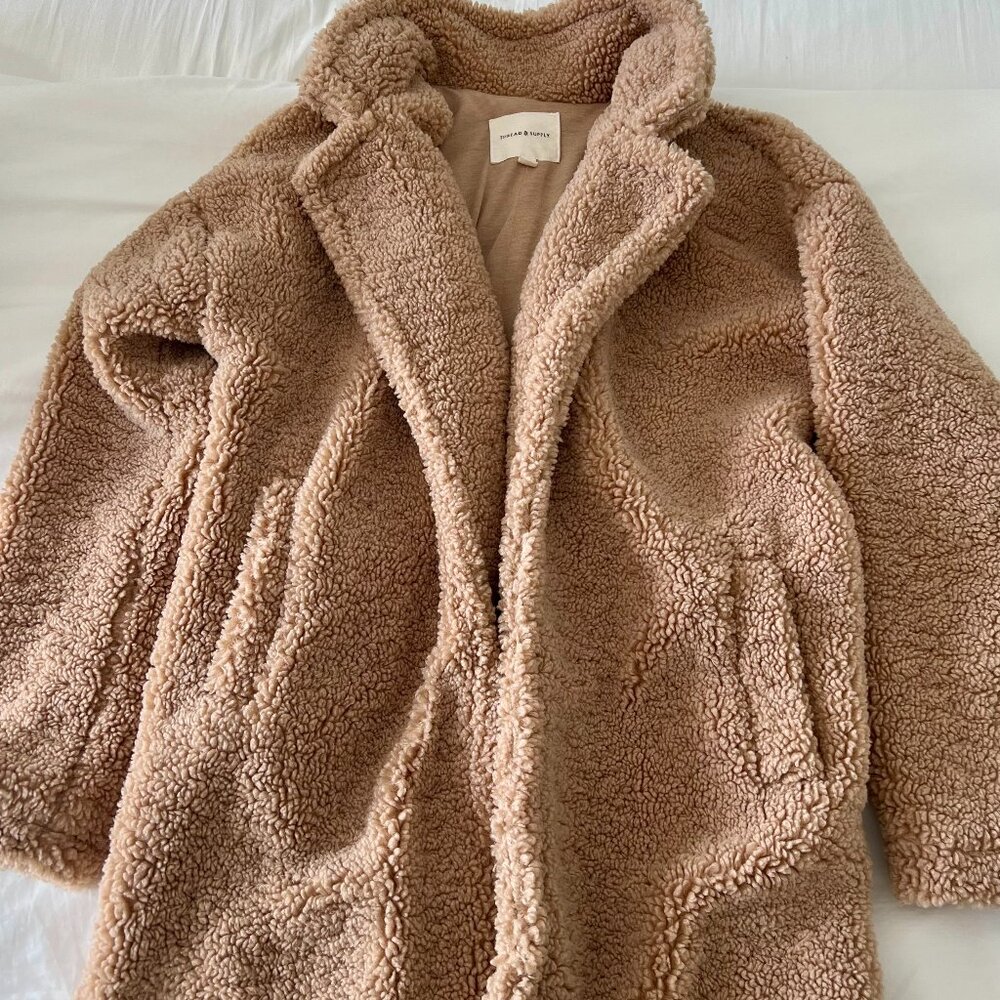 Cozy Teddy Bear Fleece Open Coat